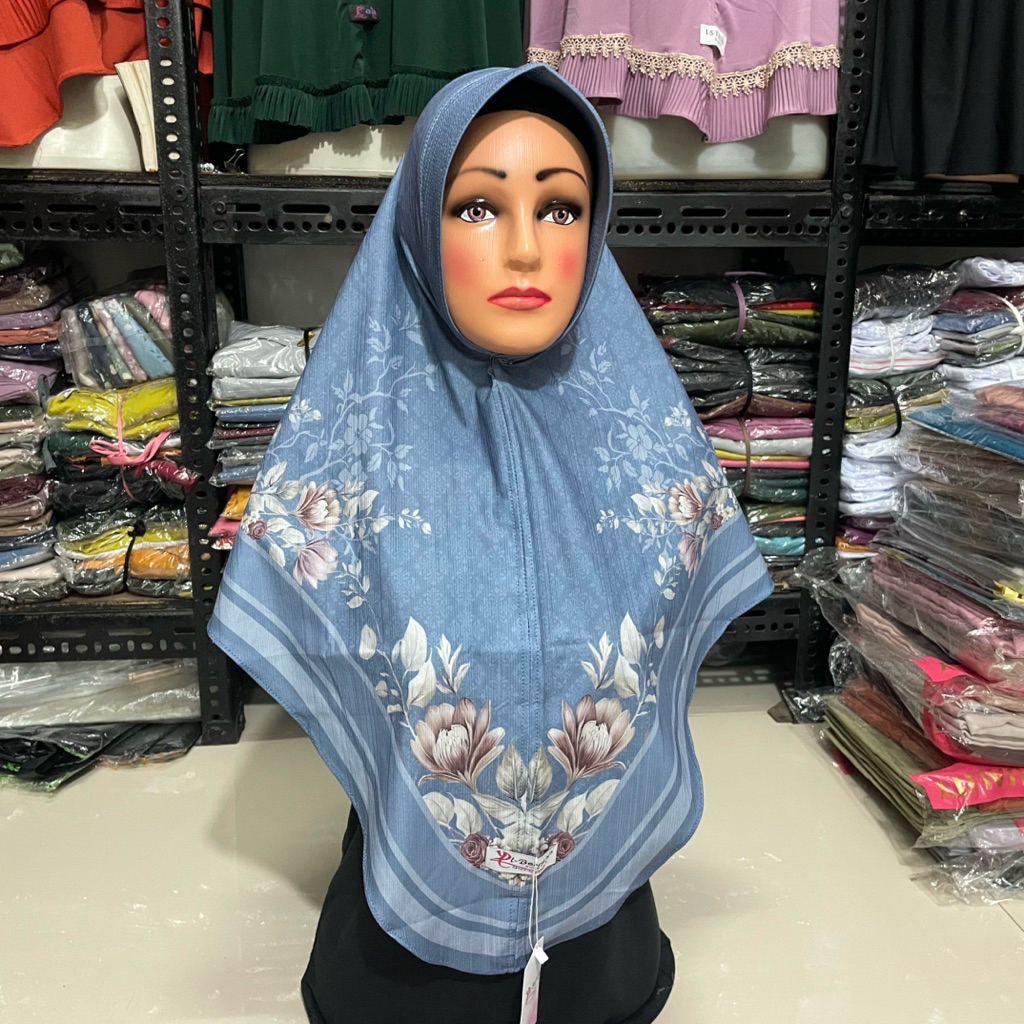 Jilbab Instan Motif Print / Hijab Instan Motif Jersey / Bergo Motif Jersey