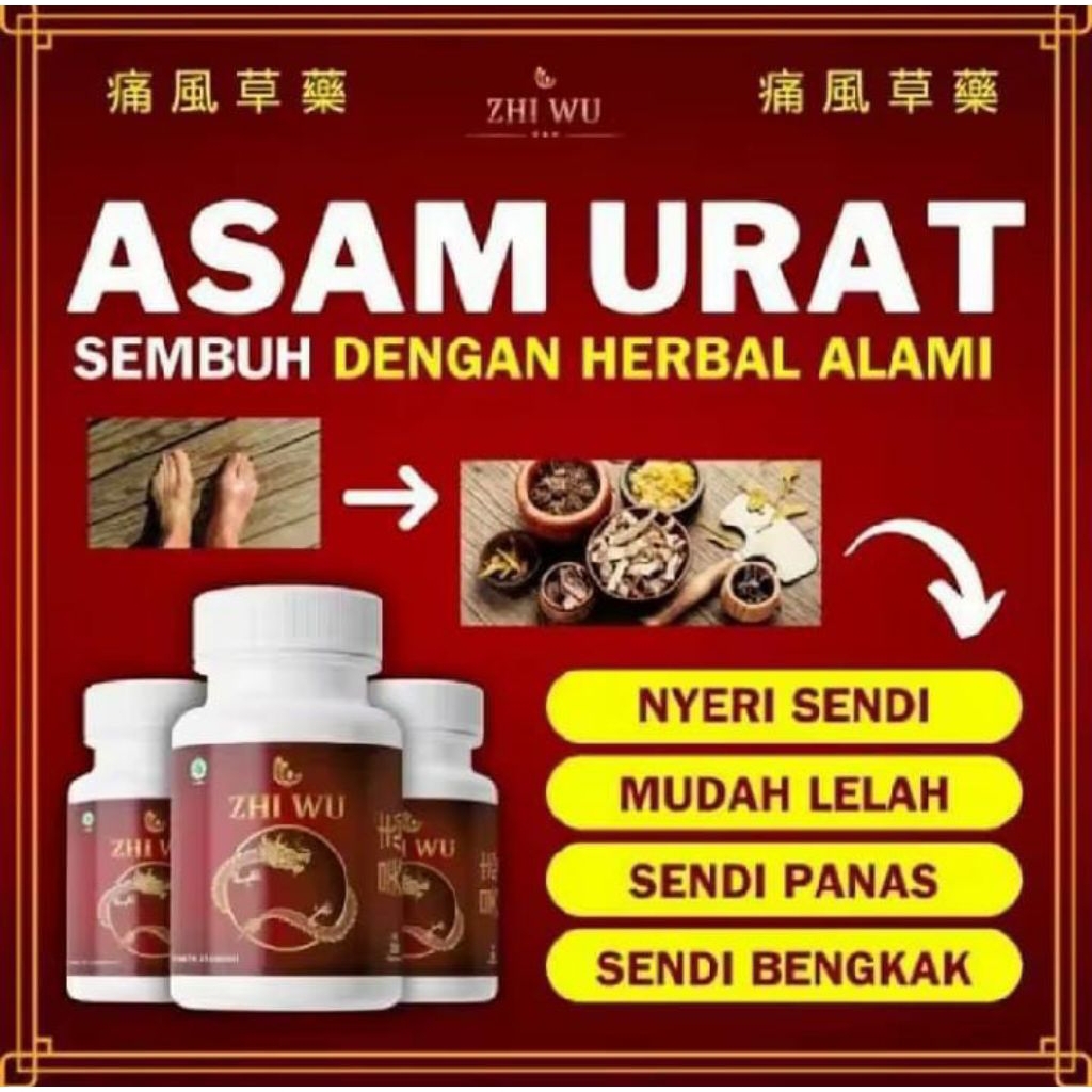 ZHI WU ® Zhi Wu Original Obat Rematik | Zhi Wu Herbal Obati Asam Urat, Kolesterol Dan Syaraf Kejepit