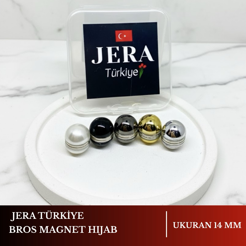 Bros Magnet Hijab Turki Ukuran 14mm Noora Series Original Turki Pin Magnet Hijab