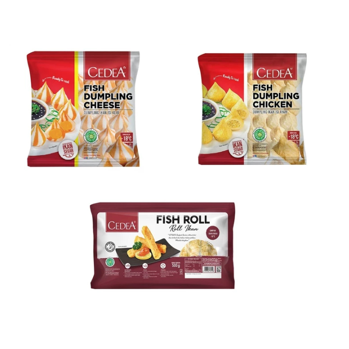 CEDEA FISH ROLL/ DUMPLING CHICKEN/DUMPLING CHEESE 500gr