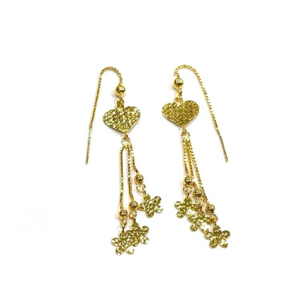 Anting Jarum Panjang Love Anting Emas Asli Kadar 875