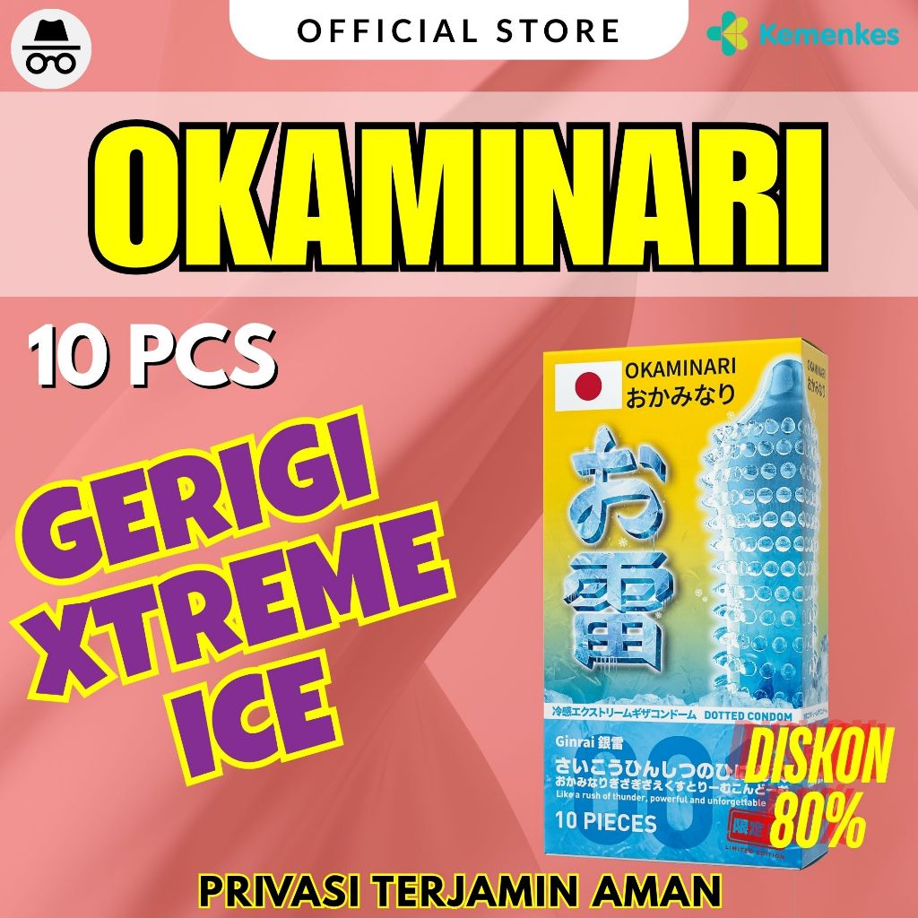 Kondom Okaminari Ginrai Gerigi Extreme Sensasi Ice - 1 box isi 10 pcs - Pengiriman TANPA nama produk