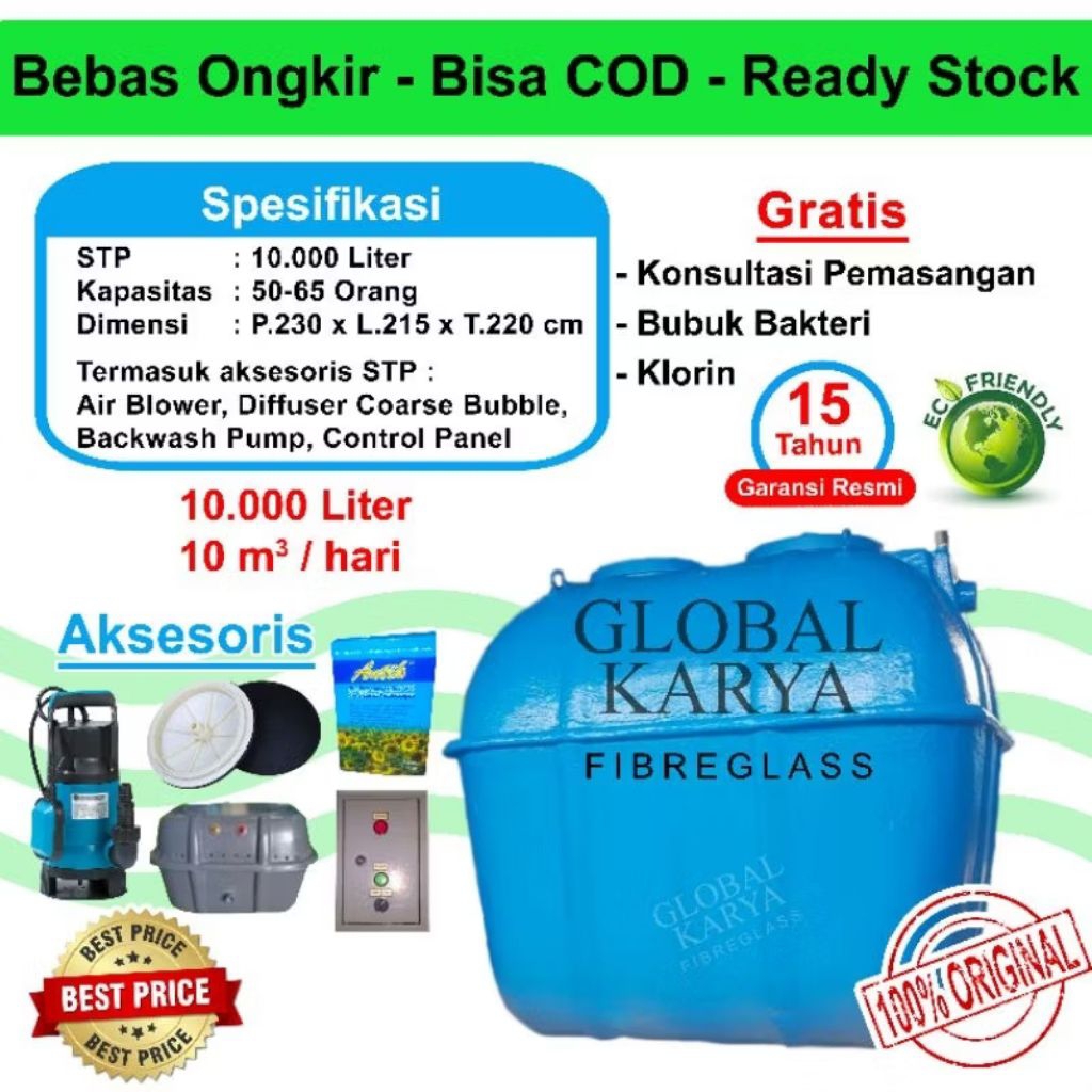 Septictank STP Bio Filter / IPAL 10000 Liter / Sewage Treatment Plant / Biofil / Biosung / Biotech