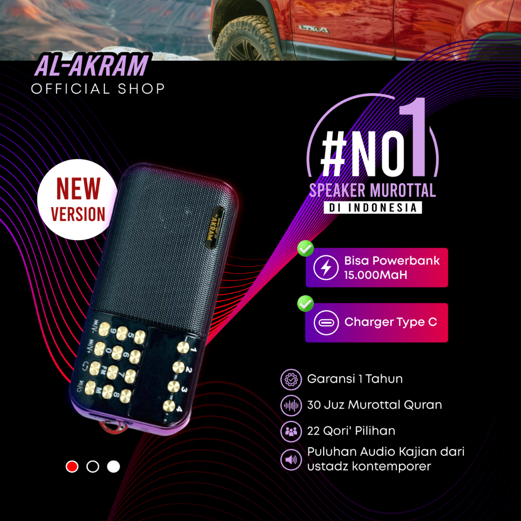 Speaker Al Akram Traveller Powerbank Speker Quran Lengkap Terjemah Kajian Ceramah UAS Garansi Resmi