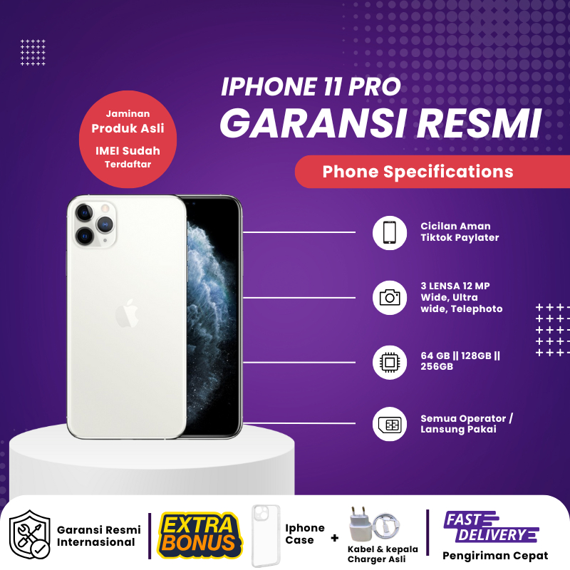 iphone 11 PRO GARANSI INTERNATIONAL || 64GB || 128GB || 256GB