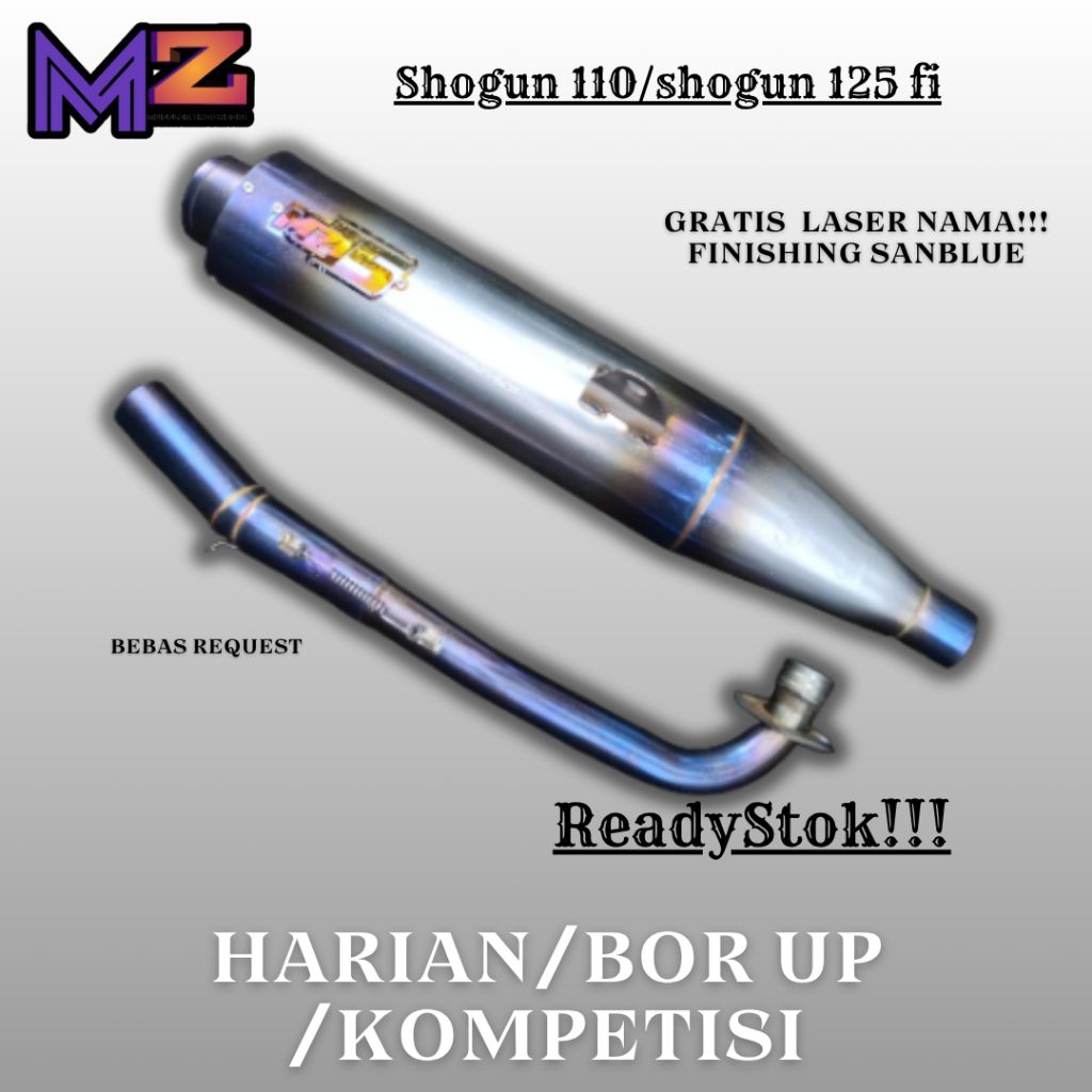 Readystock Knalpot Standar racing Shogun 110/shogun 125 Original mz muffler Indonesia