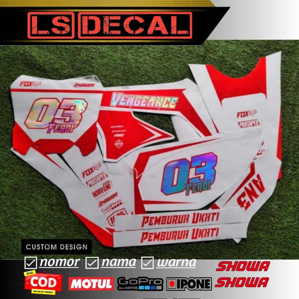 Decal Sticker Orajet + Hologram / Gold Karbon ( Dtracker, KLX , WR, CRF) Desain Bebas Request