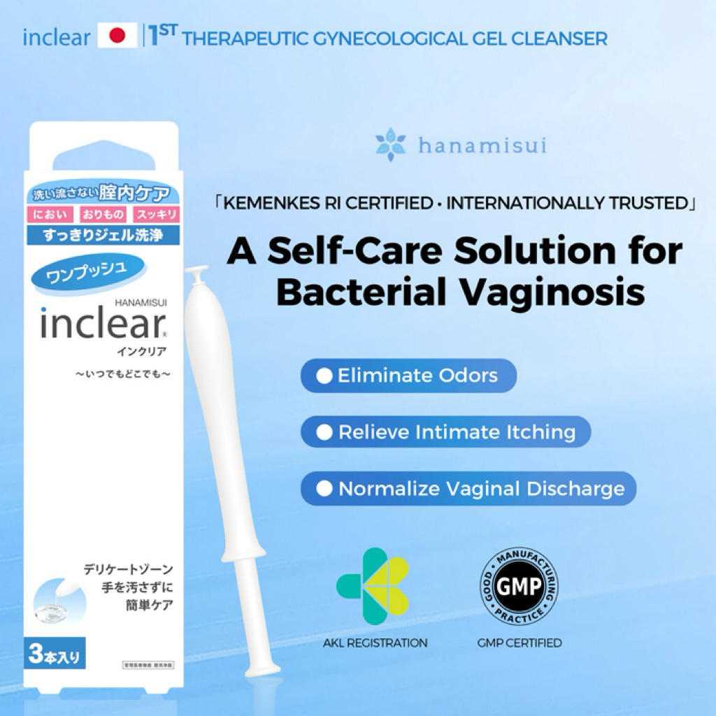 HANAMISUI INCLEAR GEL 3PCS pembersih kewanitaan - ANTI GATAL, ANTI BAKTERI, MENJAGA pH Vagina