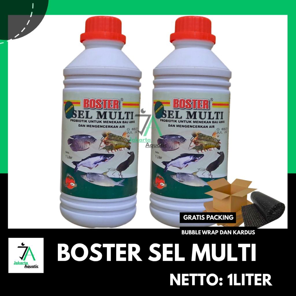 Probiotik ikan boster sel multi 1 liter / boster sel multi / mengurangi bau amis pada kolam