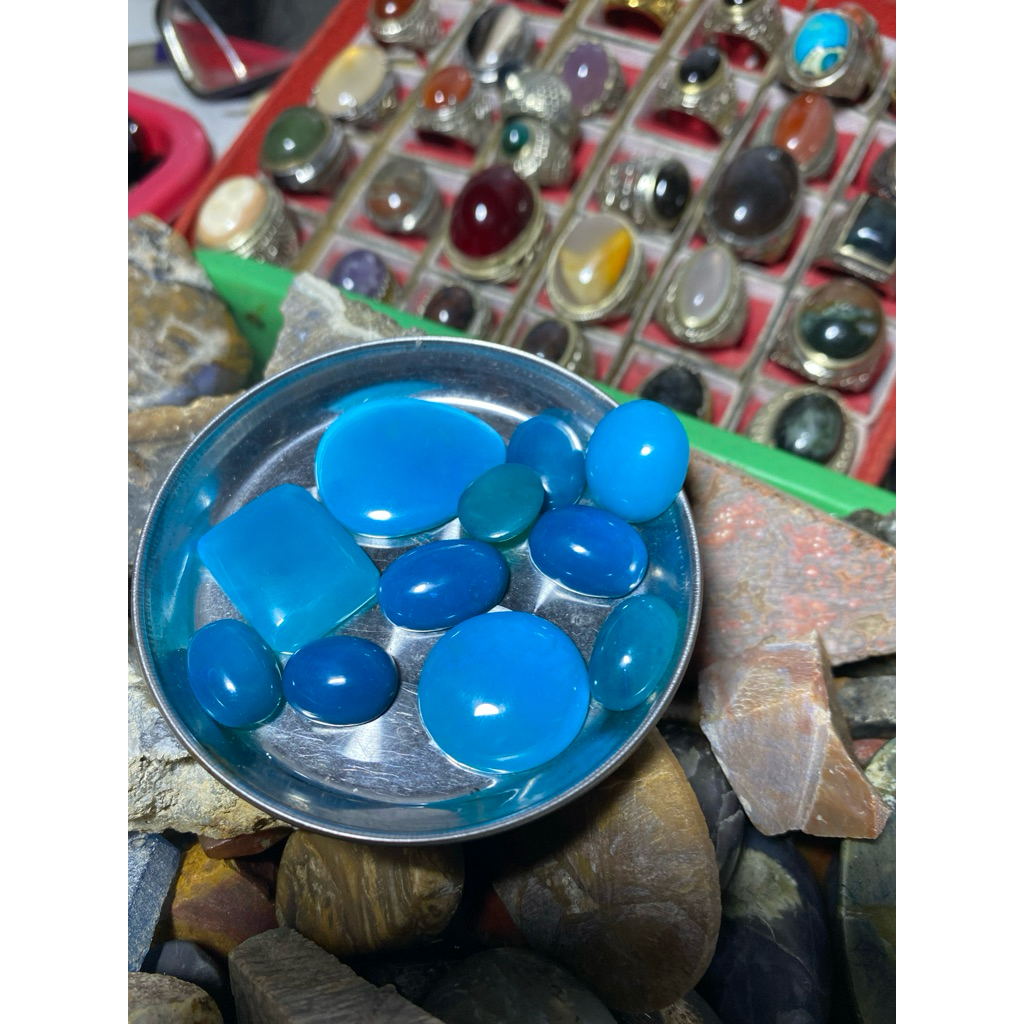 batu akik blue calcedony
