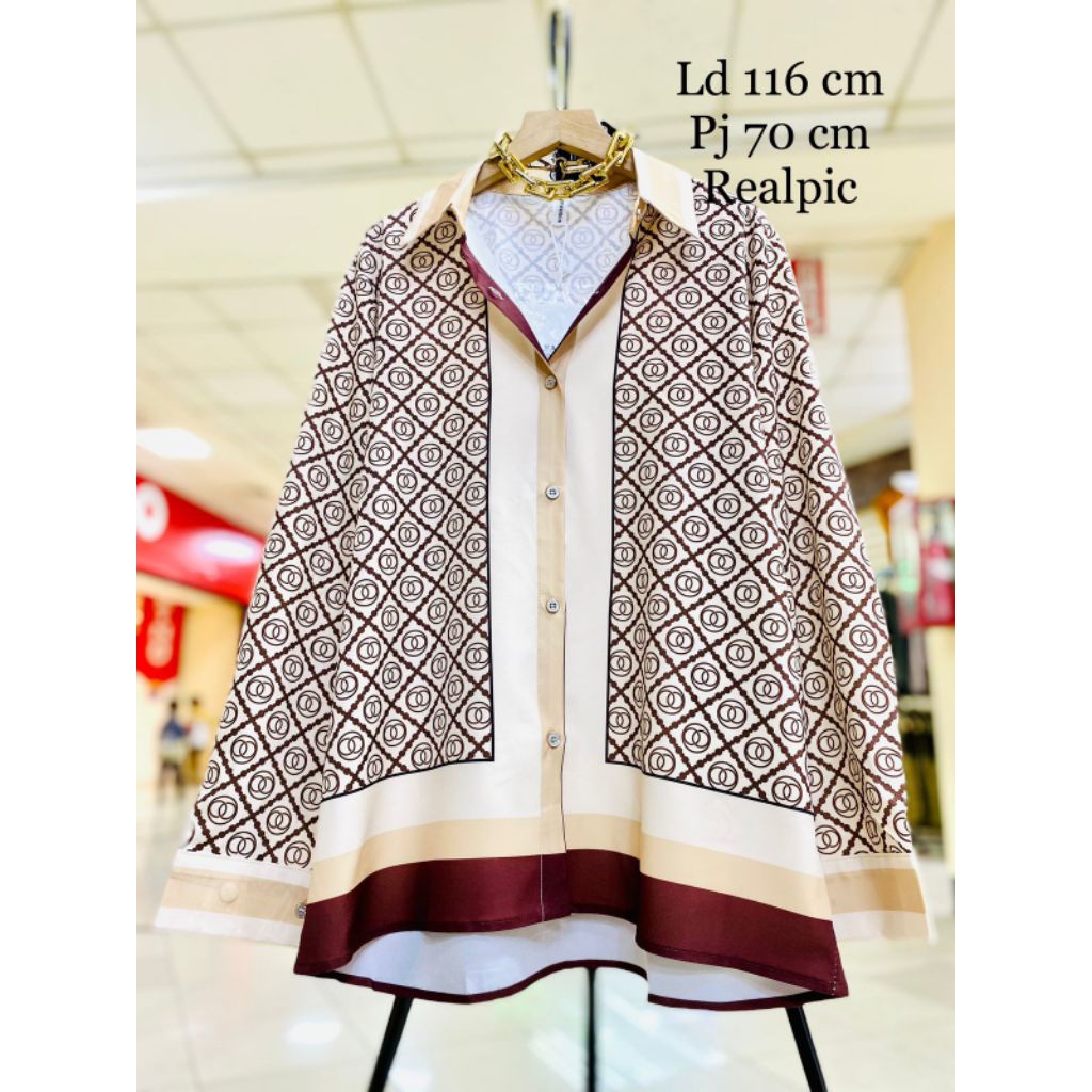 KEMEJA WANITA CANTIK MOCCA PRINTING