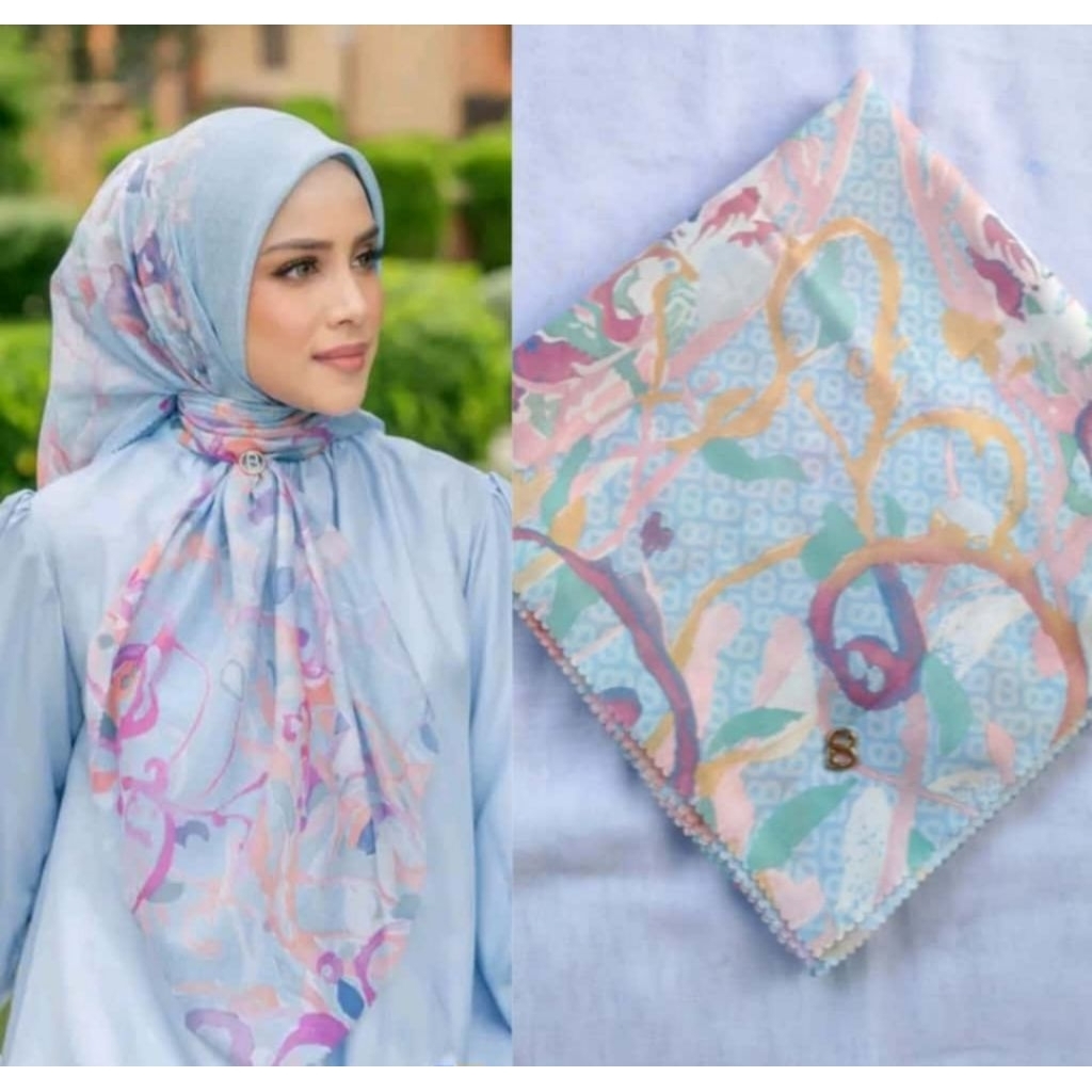 Segiempat Buttonscarves kw Berlogo Jilbab Motif Ala Buttonscarves Berlogo