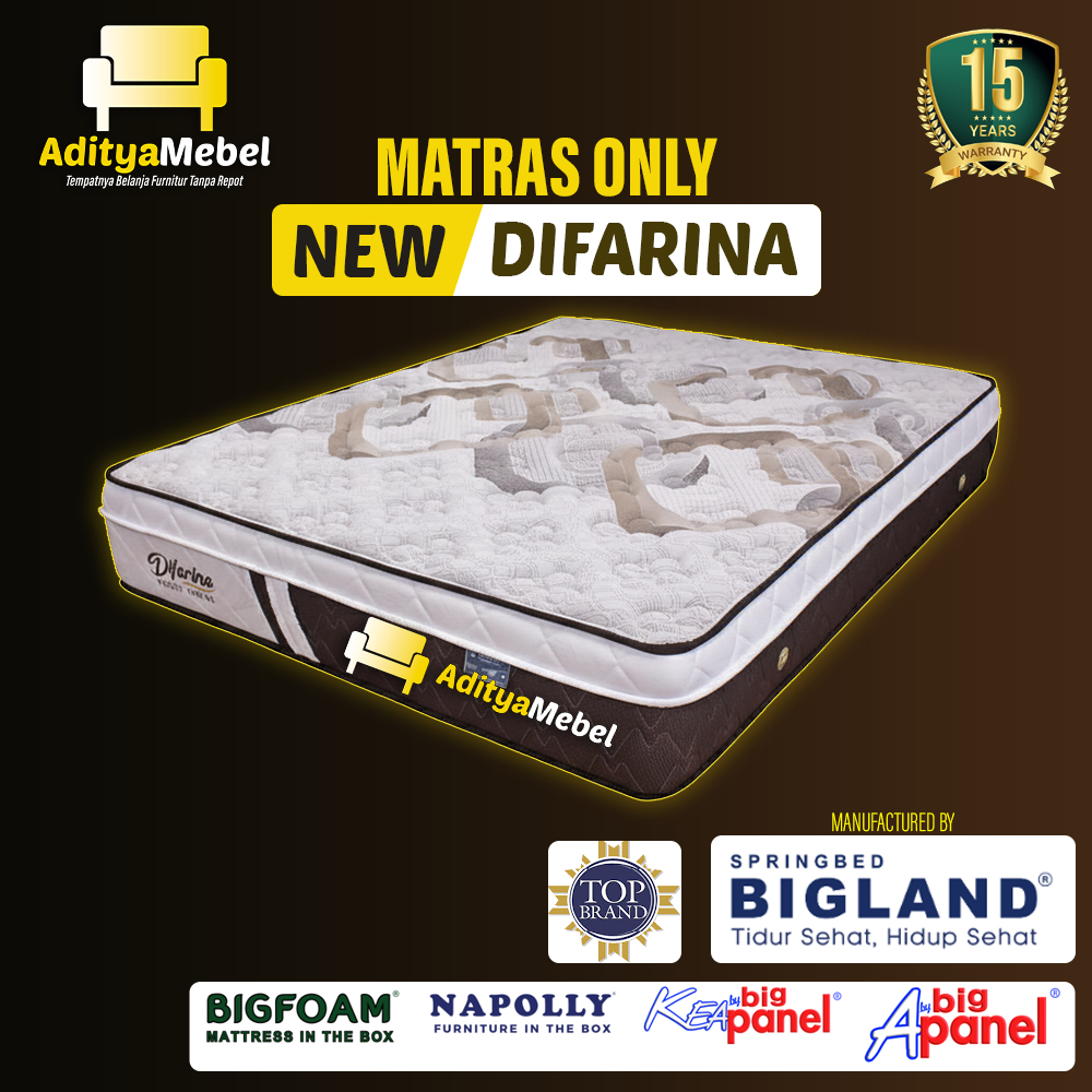 Springbed Bigland Difarina Tebal 30cm | 15 Tahun Garansi Pegas