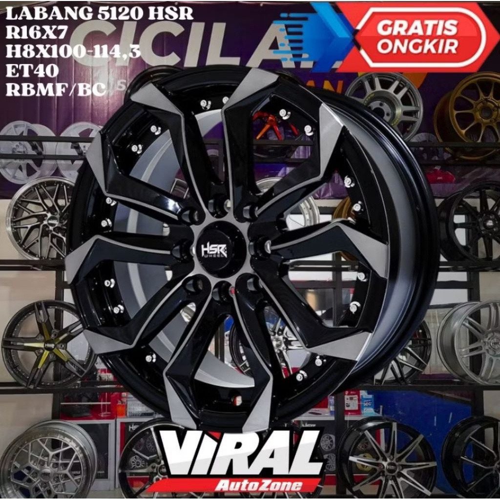 Paketan Velg HSR Labang Ring 16 + Ban Accelera 205 55 R16 Iota EVT Untuk Mobil Avanza