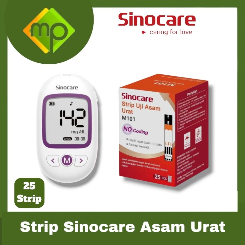 Strip Sinocare Asam Urat M101  Isi Ulang Sinocare Asam Urat  Refill Sinocare UA