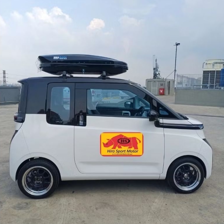 paket roof box dan cross bar wuling air ev Hiro Motor Sport