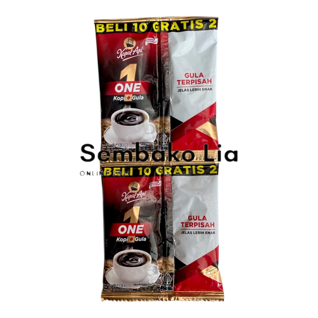 Kopi KAPAL API ONE Kopi Plus Gula Dengan GULA TERPISAH Kapal Api Satu