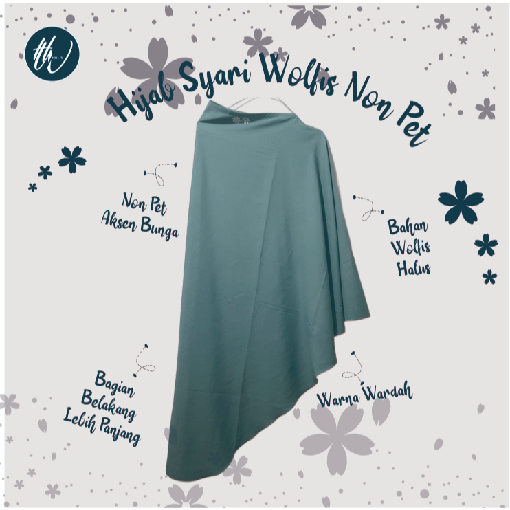 Hijab Syari Wolfis Non Pet Warna Wardah – Preloved Khimar Syar'i