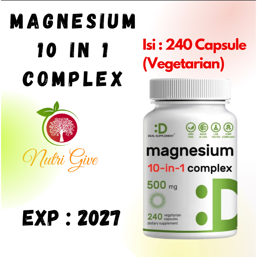 Deal Supplement Magnesium 10 - in - 1 Complex 500 mg - 240 Capsules