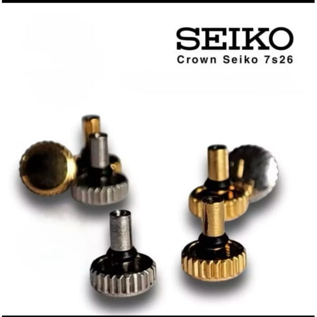 Knop Kenop Jam Tangan Seiko 7s26/7009/6119/6309 Crown Seiko Automatic Warna gold dan silver