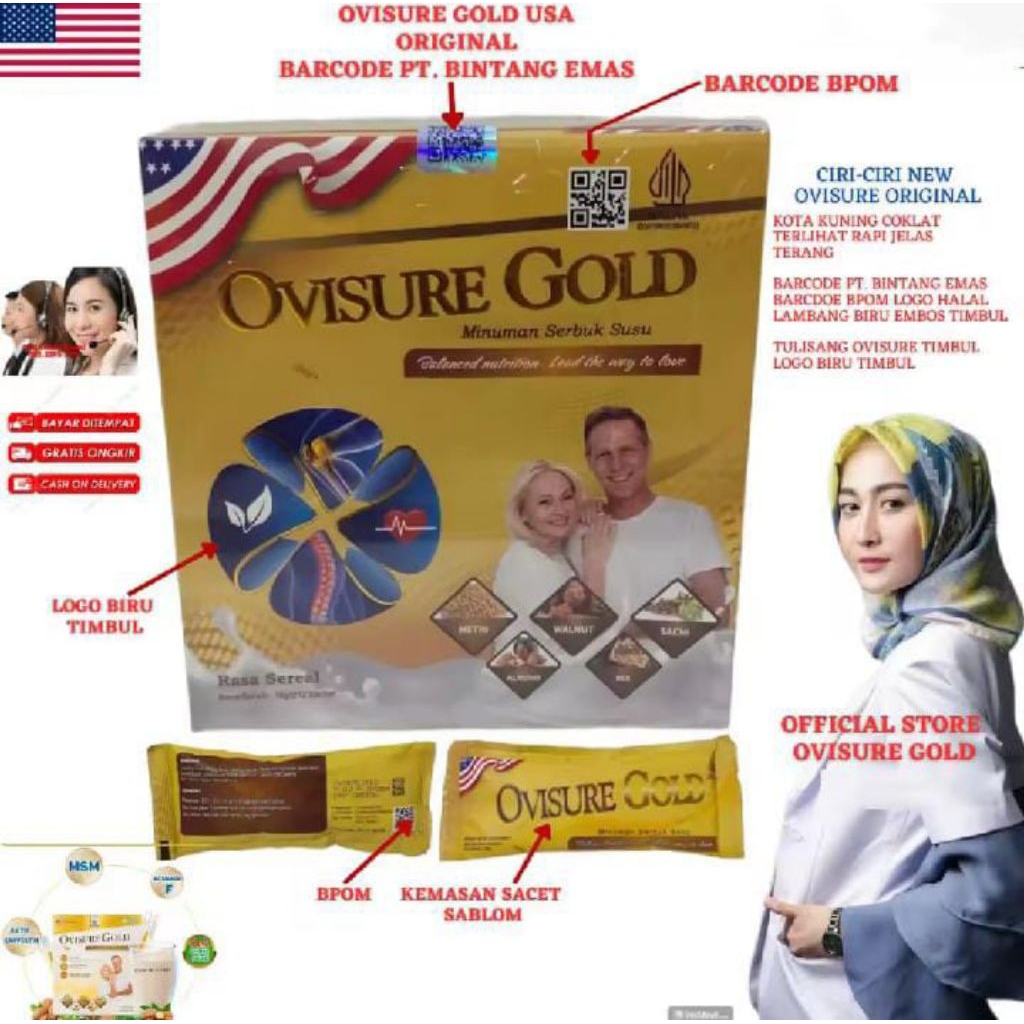 OVISURE GOLD USA SUSU UNTUK TULANG DAN SENDI - susu kesehatan tulang persendian syaraf kejepit tulan