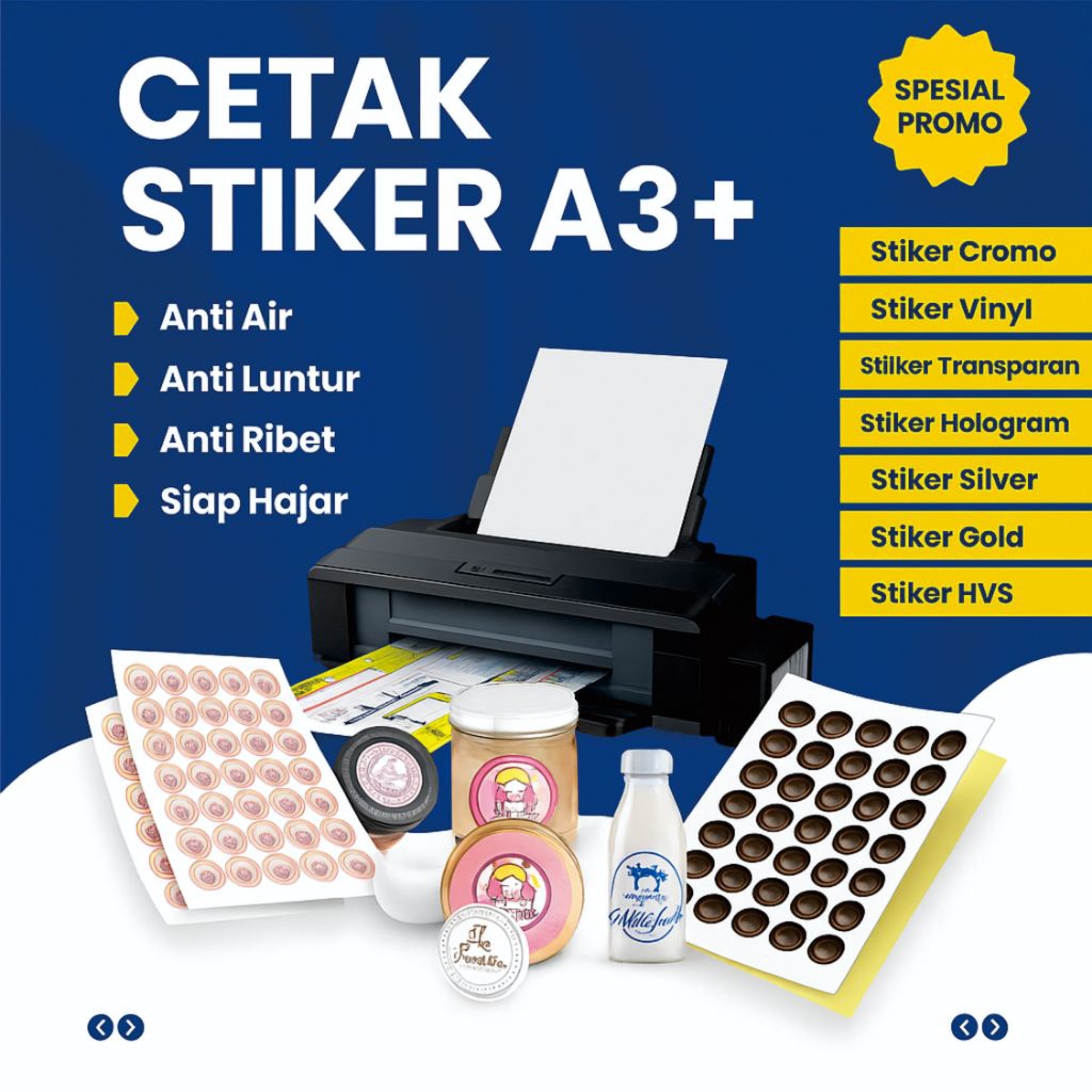 cetak sticker label makanan olshop custom free design