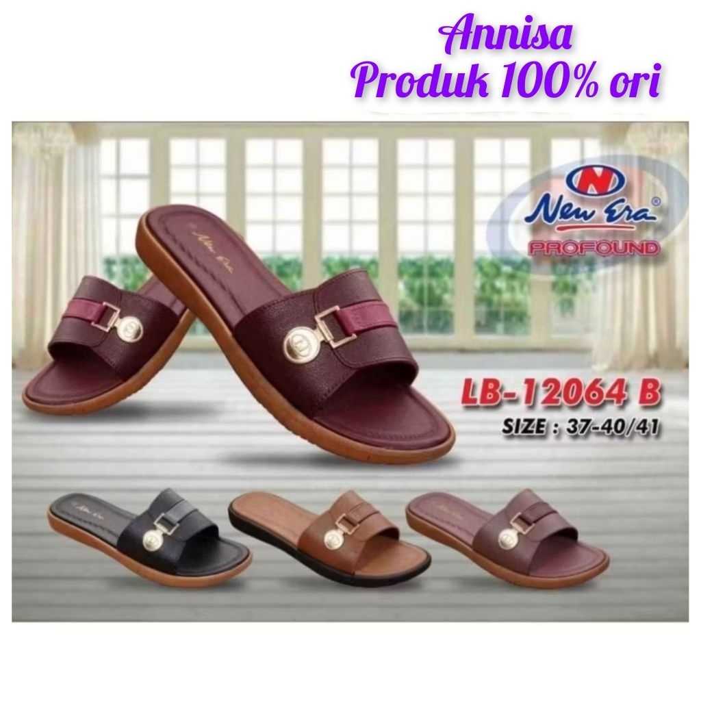 Sandal Slop karet Wanita NEW ERA 12064B ukuran 37-41