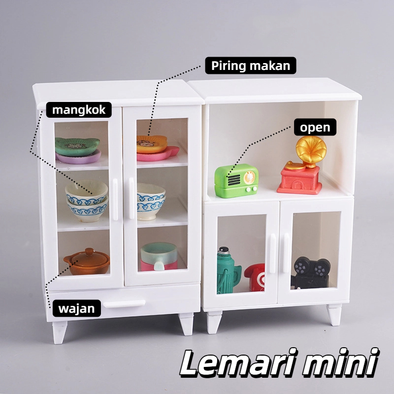 Mini World Kitchen Playset / Miniatur Rak /Ornamen Miniatur / Rak penyimpanan