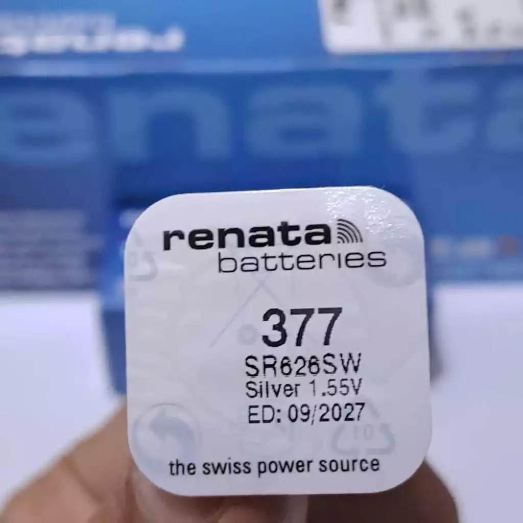 Batu Baterai Renata 377 SR626SW Original Swiss Made Batrai Jam Tangan 626 SR626 Silver Oxide 1.55 Vo