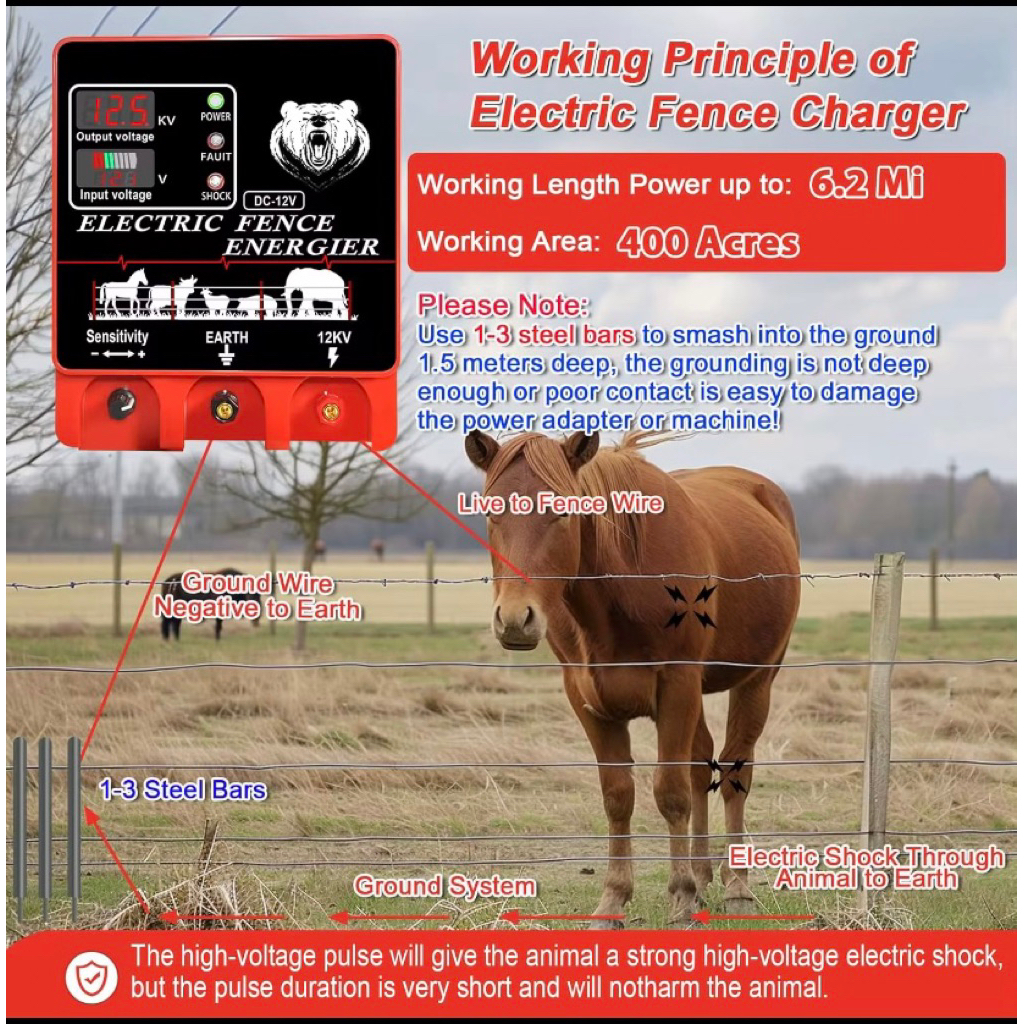 elektric fence energizer/alat kejut pagar listrik 9 joul