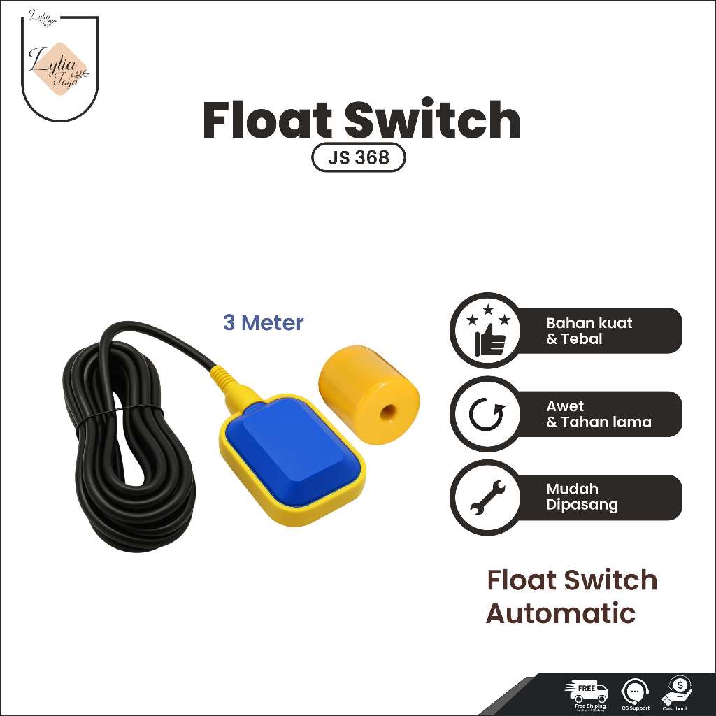 Pelampung Otomatis Celup Float Switch 3 Meter Pelampung Air Otomatis Float Switch JS-361