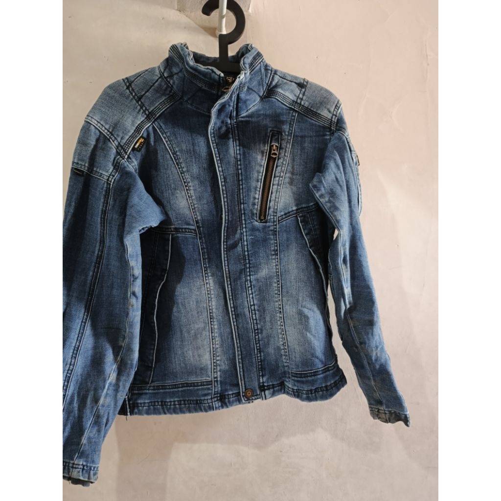 jaket denim ziper motoran fieldcore