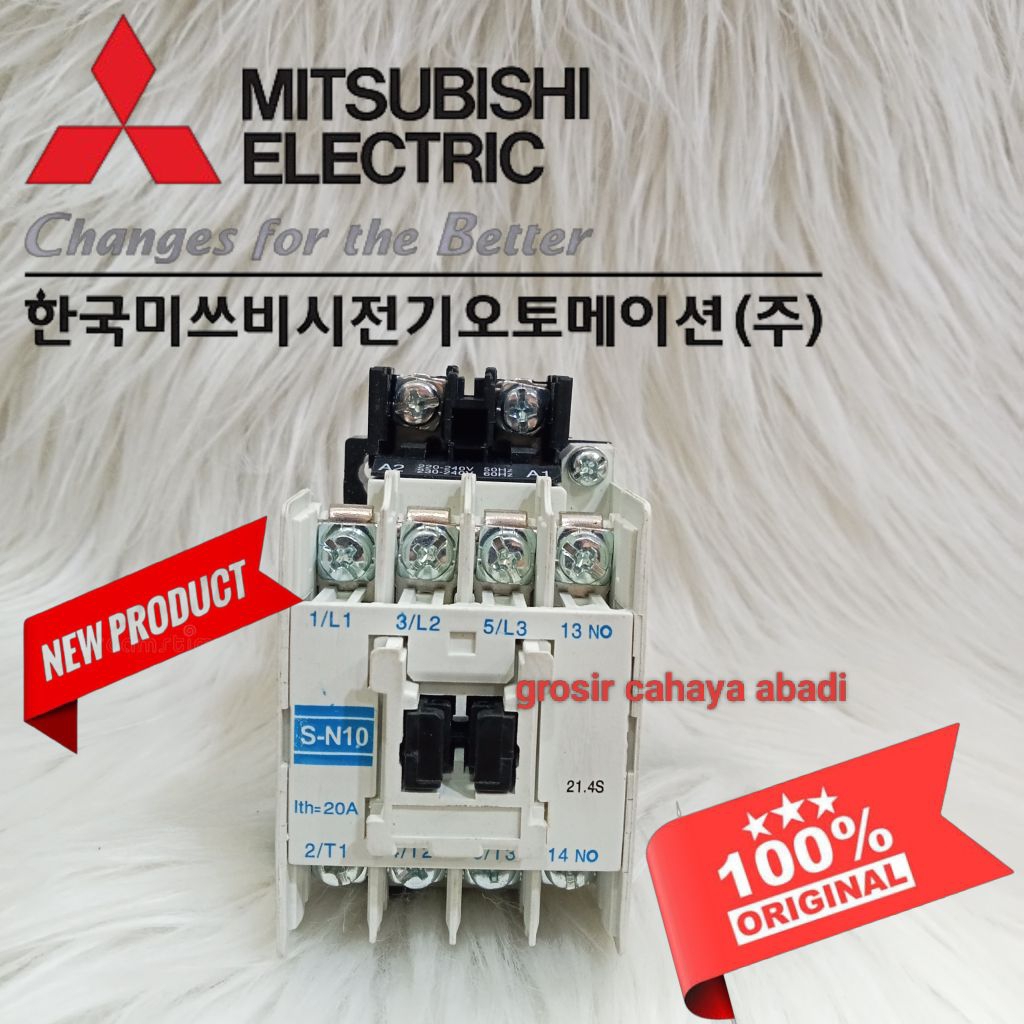contactor/Kontaktor Mitsubishi 20a sn10 220vac/380vac/110vac 3P 20A / Contactor Mitsubishi / Origina