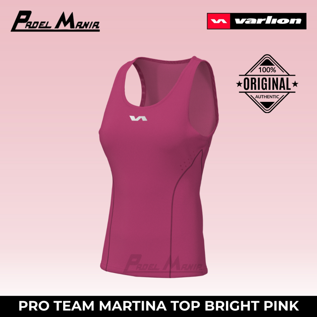 Varlion Martina Top Bright Pink | Baju Olahraga Wanita Tennis Padel