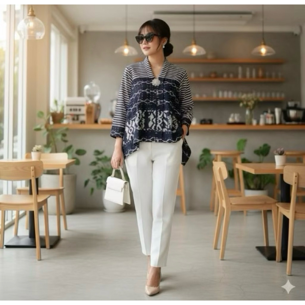 Shanaya Batik Blus Kartini Tenun Ori Troso Blus Batik Cantik Elegan