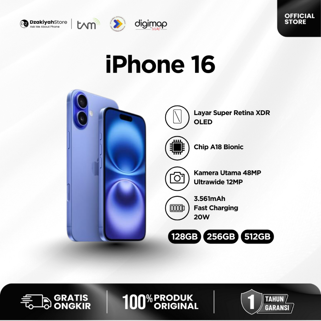 [DZAKIYAH STORE] IPHONE 16 NEW GARANSI RESMI