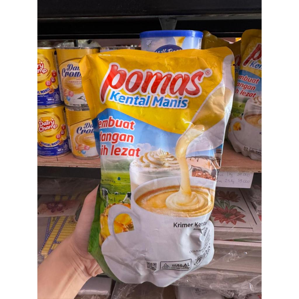 susu kental manis pomas 1kg, krimer kental manis pomas pouch 1kg