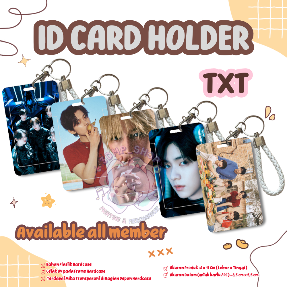 ID CARD HOLDER UV PRINT TEMPAT KARTU TXT PHOTOCARD CAHOL Yeonjun Soobin Taehyun Huening Kai Beomgyu