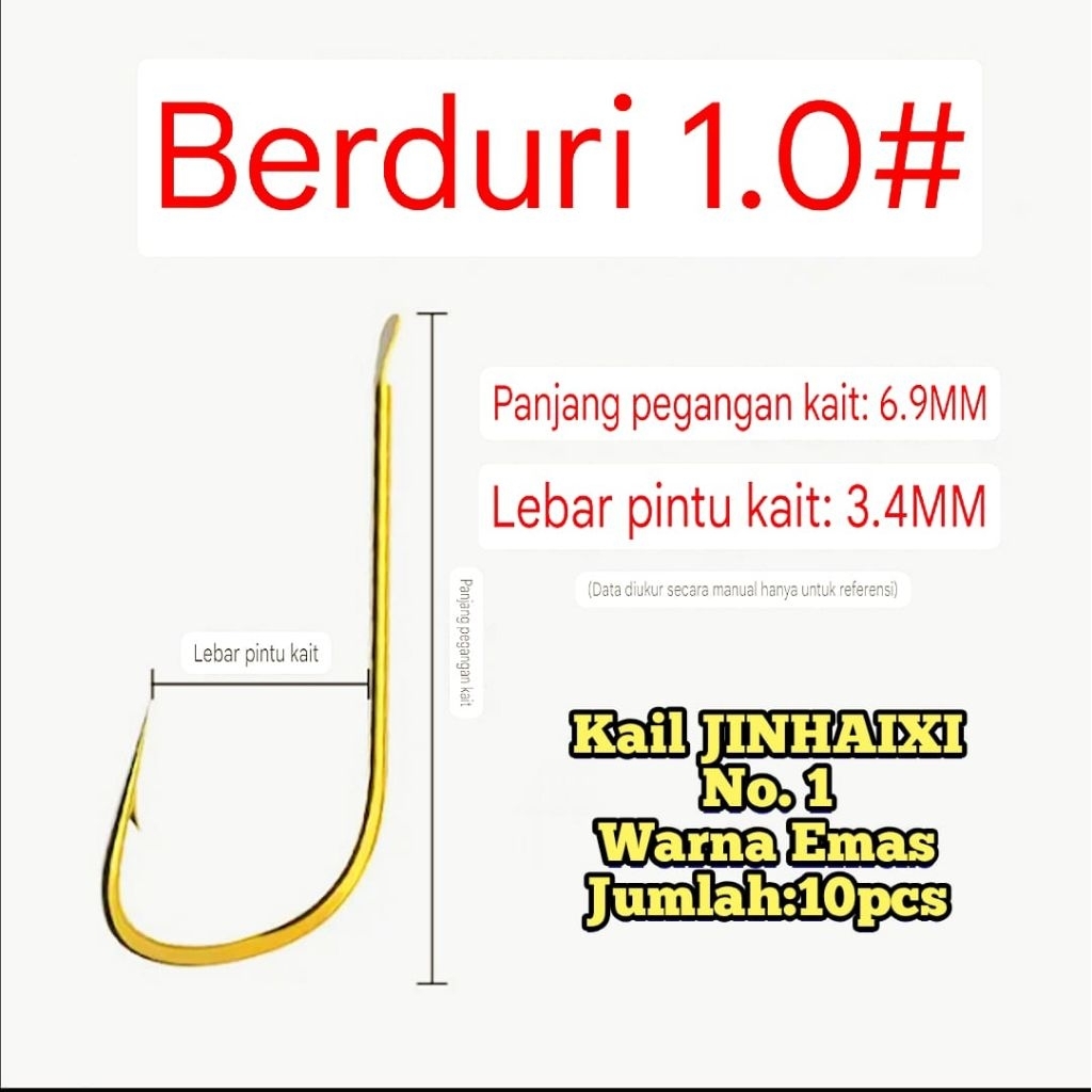 RF00119 kail mini no.1 JINHAIXI warna emas kepala flat kail kecil pancing wader putihan tawes uceng 