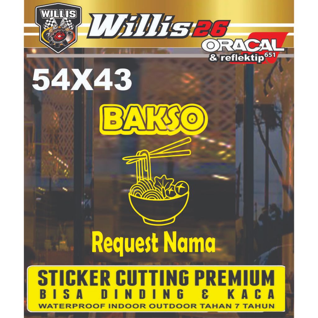 Stiker Custom Nama Stiker cutting Stiker Gerobak Usaha Stiker Etalase Kaca Dinding Bisa Request/Cust