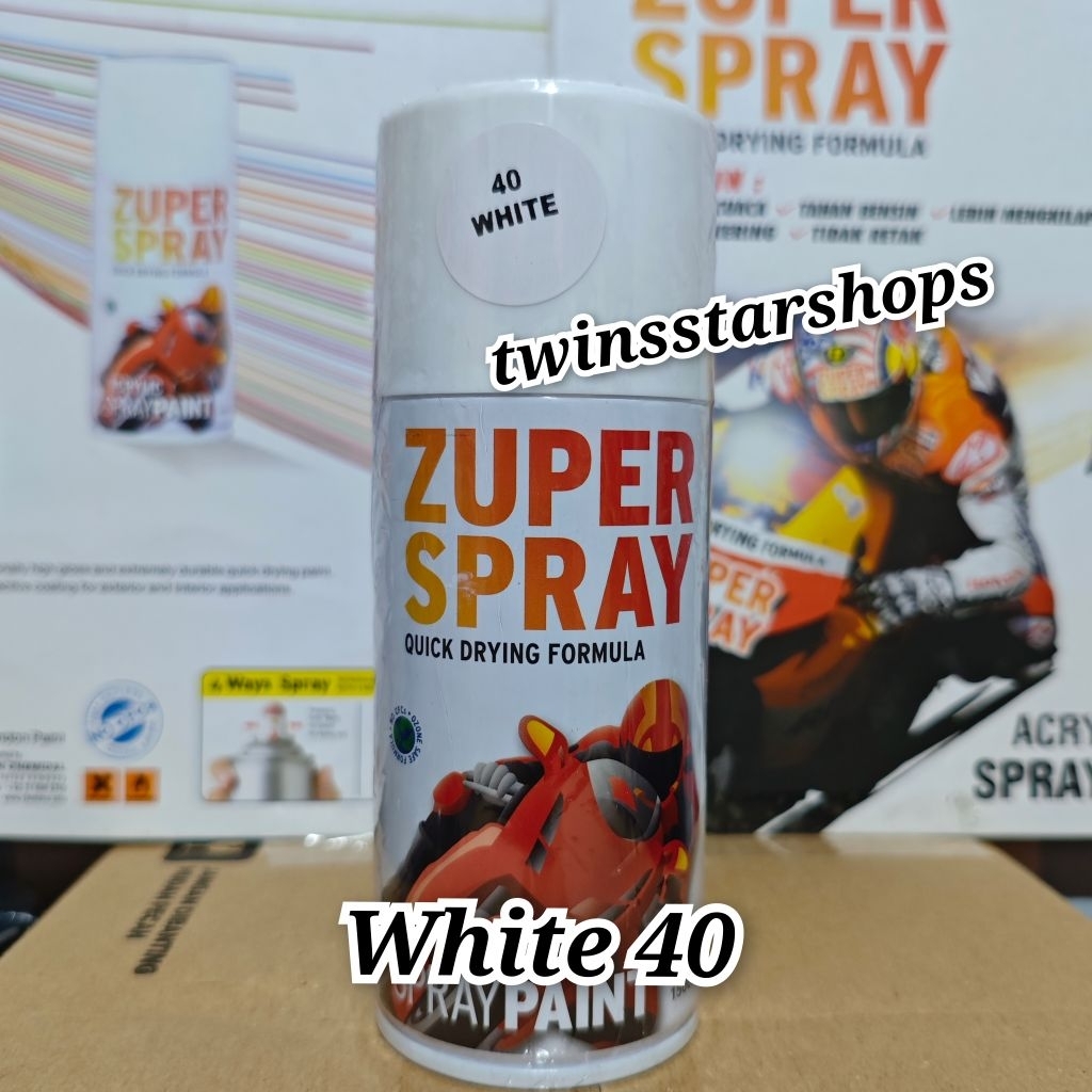 Pilok Pilox Pylox Cat Zuper White 40 Putih Glossy Mengkilap Spray Paint 150cc