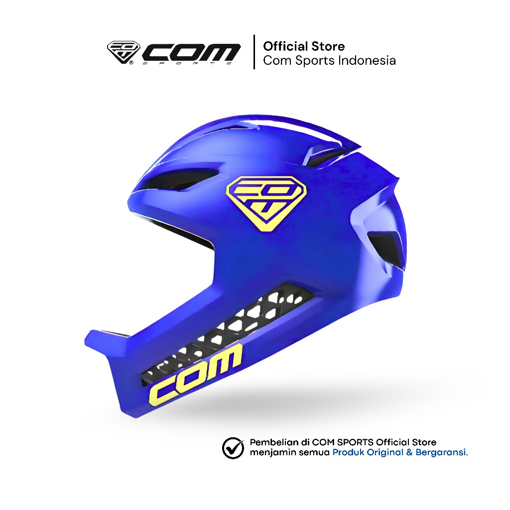 [Pre Order] COM SPORTS Kids Helmet R3 / Helm COM R3 Pushbike Balance Bike - Blue Glossy