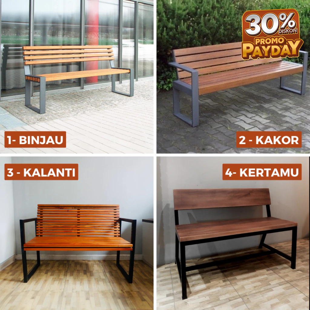 Bangku taman // Bench murah // kursi besi kayu panjang