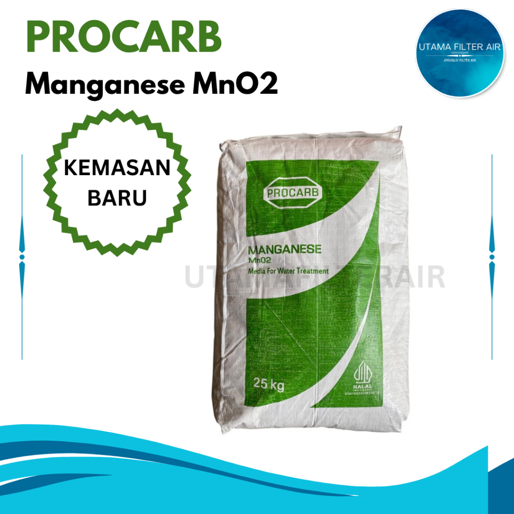 Procarb Manganese MnO2 Media Filter Air Mangan 25kg Sak Karung