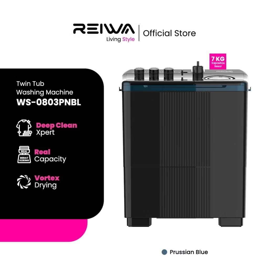 mesin cuci 2 tabung Reiwa 7 kg 8 kg