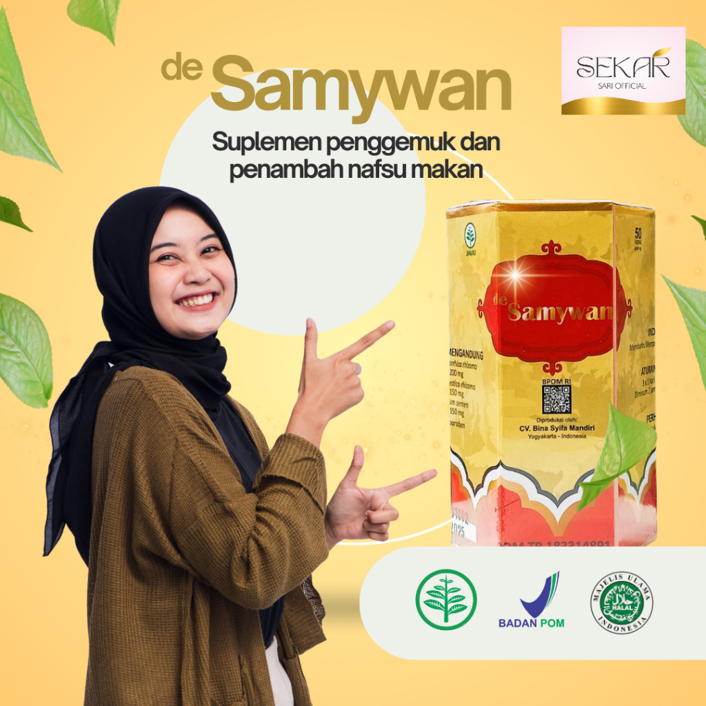 Samyuwan Kapsul Pengemuk Badan Asli 50 Kapsul Obat Gemuk Bpom DE Samyuwan isi 50 Kapsul Samyun Wan O
