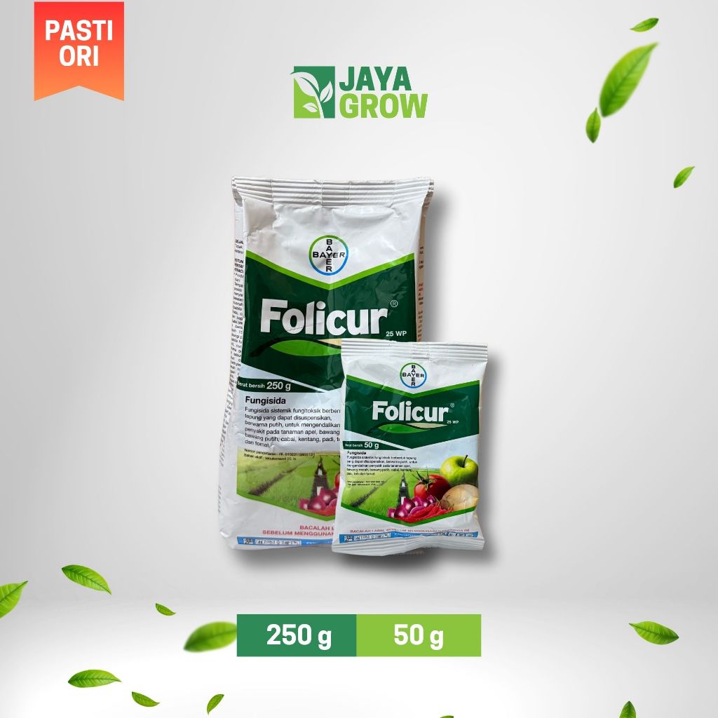 Folicur 25 WP Fungisida | Obat Jamur/Fungi Tanaman, Efektif Membasmi Jamur Tanaman | 250 gr, 50 gr