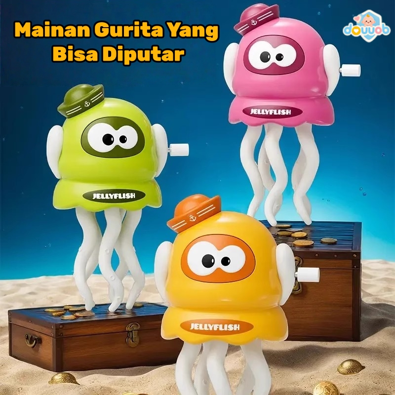 [Douuob] Mainan Gurita Yang Bisa Diputar/Mainan Kucing/Mainan Yang Bisa Diputar/Hadiah Ulang Tahun/M