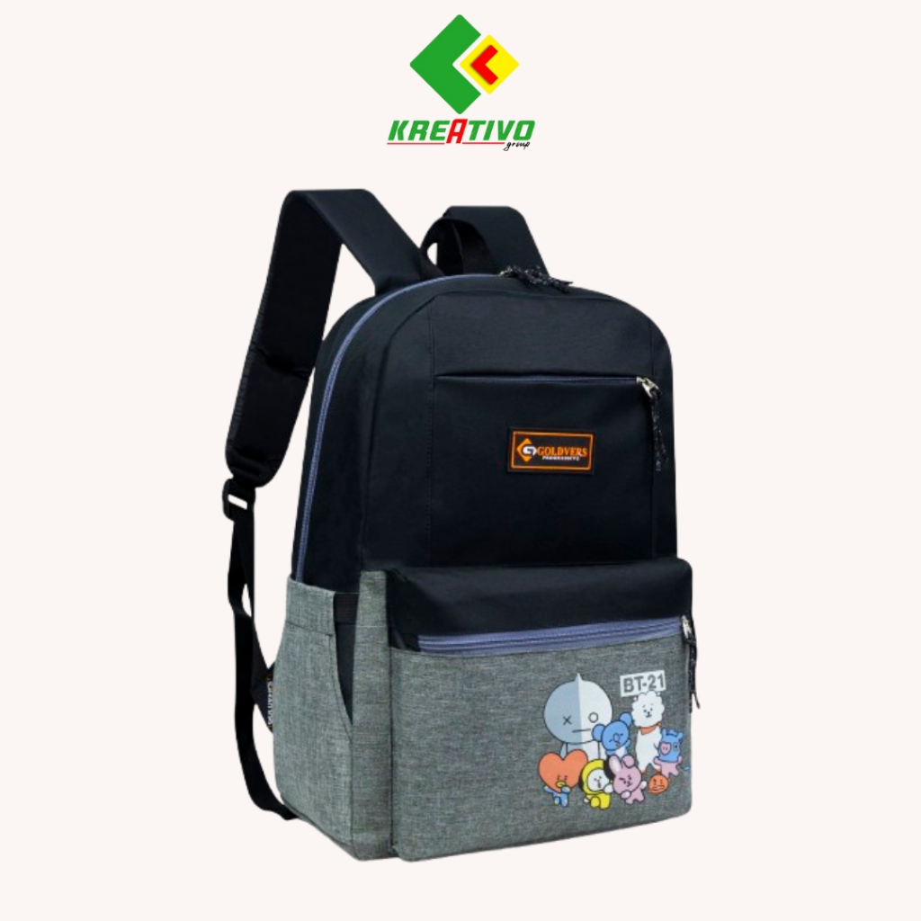 Tas Ransel Sekolah Simpel Keren Tas Ransel Pria Wanita Backpack Tas Ransel Laptop Anak Sekolah Hitam