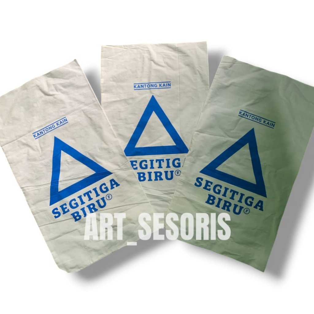 KANTONG KAIN MULTIFUNGSI SEGITIGA BIRU UKURAN 72 X 42 BAHAN BLACU TEBAL DAN KUAT untuk Tas Tote Bag 